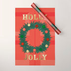 Holly Jolly Garland Wrapping Paper Gallery Image 1