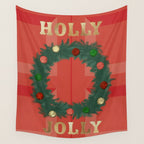 Holly Jolly Garland Wall Tapestry Gallery Image 4