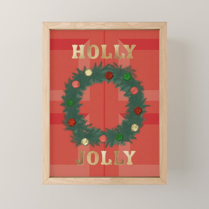 Holly Jolly Garland Mini Art Print Gallery Image 1
