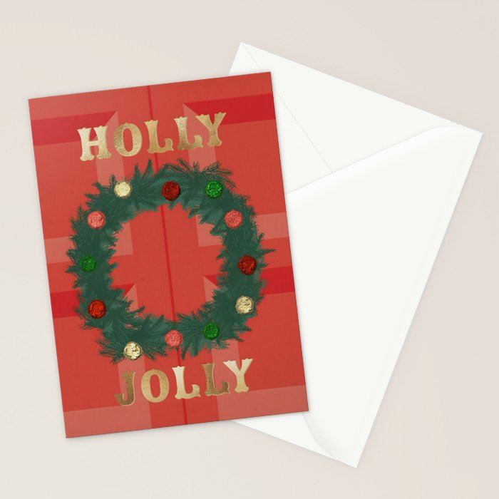 Holly Jolly Garland Stationery Card Gallery Image 2