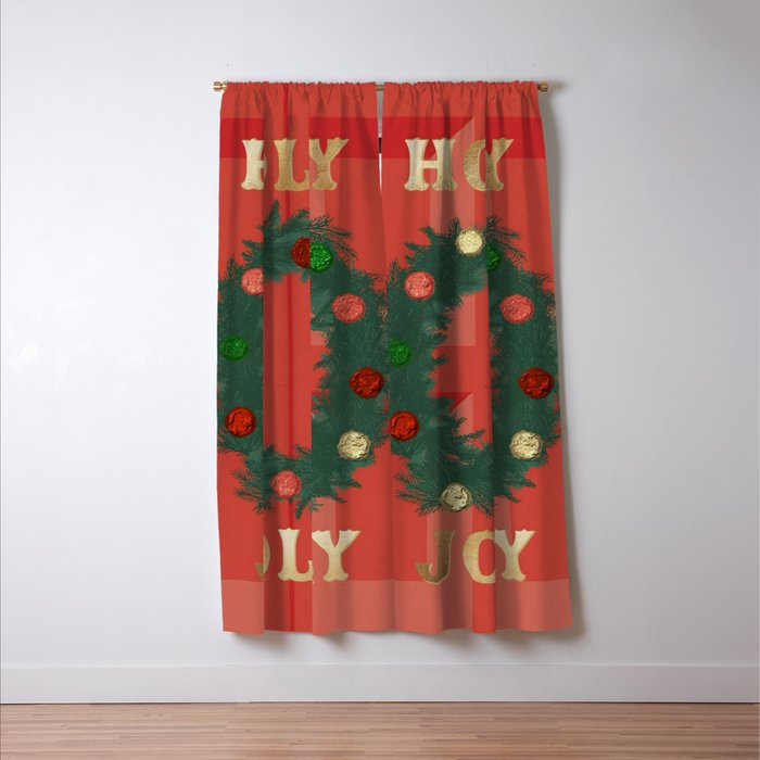 Holly Jolly Garland Window Curtain Gallery Image 3