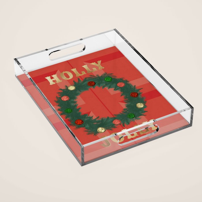 Holly Jolly Garland Acrylic Tray Gallery Image 1