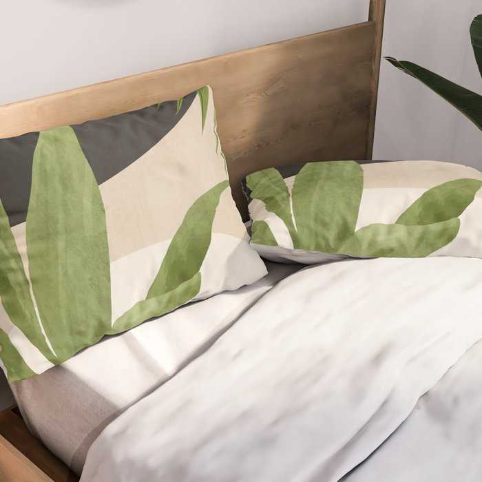 Abstract Art Tropical Leaf 11 Pillow Sham Gallery Image 2