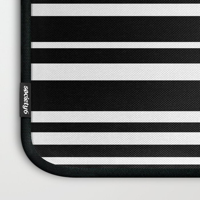 Classic Stripes XLI - Black and White Laptop Sleeve Gallery Image 3