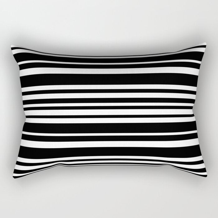Classic Stripes XLI - Black and White Rectangular Pillow Gallery Image 2