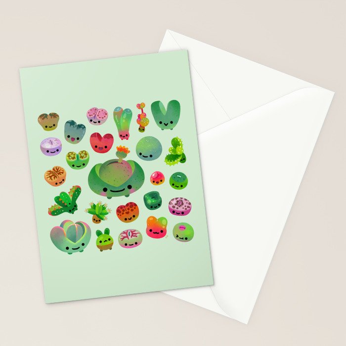 Baby succulent 3 - Mesembs(green) Stationery Card Gallery Image 2