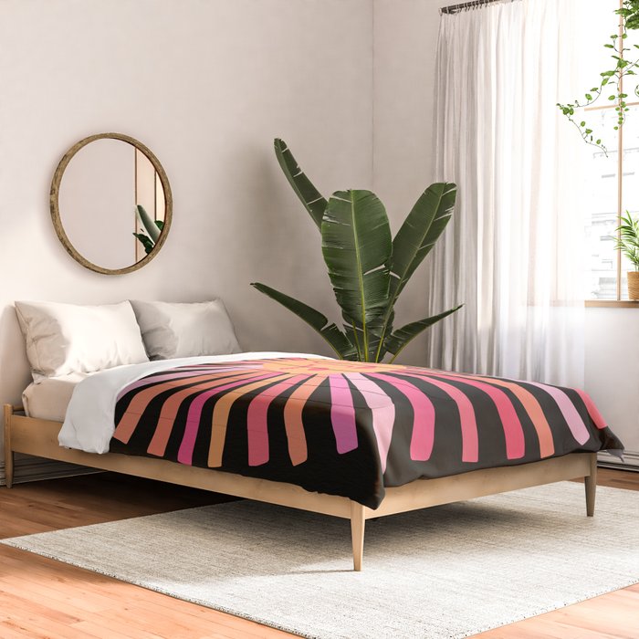 Sunshine - Pink on Charcoal Comforter Gallery Image 2