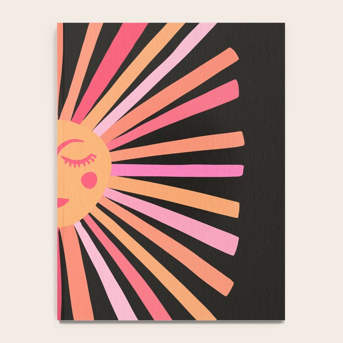 Sunshine - Pink on Charcoal Notebook Gallery Image 4