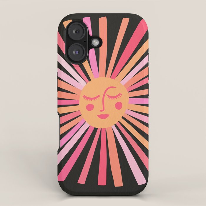 Sunshine - Pink on Charcoal iPhone Case Gallery Image 1