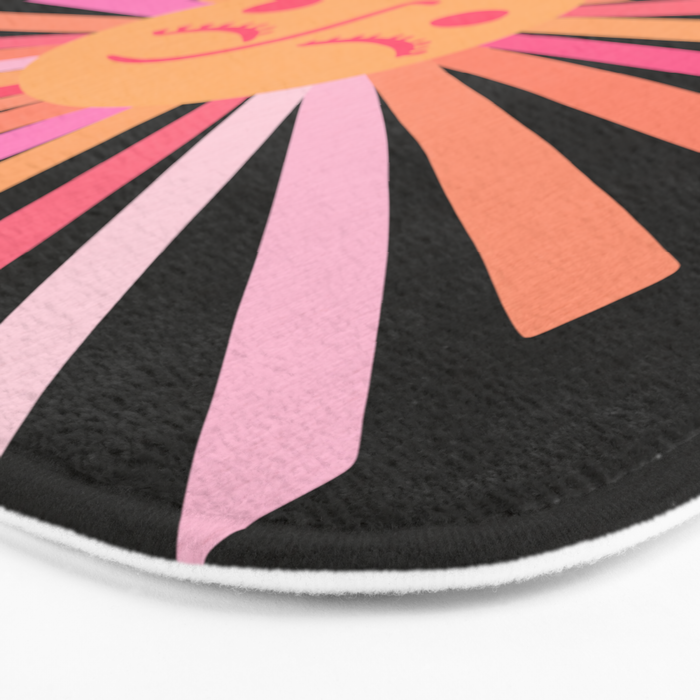Sunshine - Pink on Charcoal Bath Mat Gallery Image 3