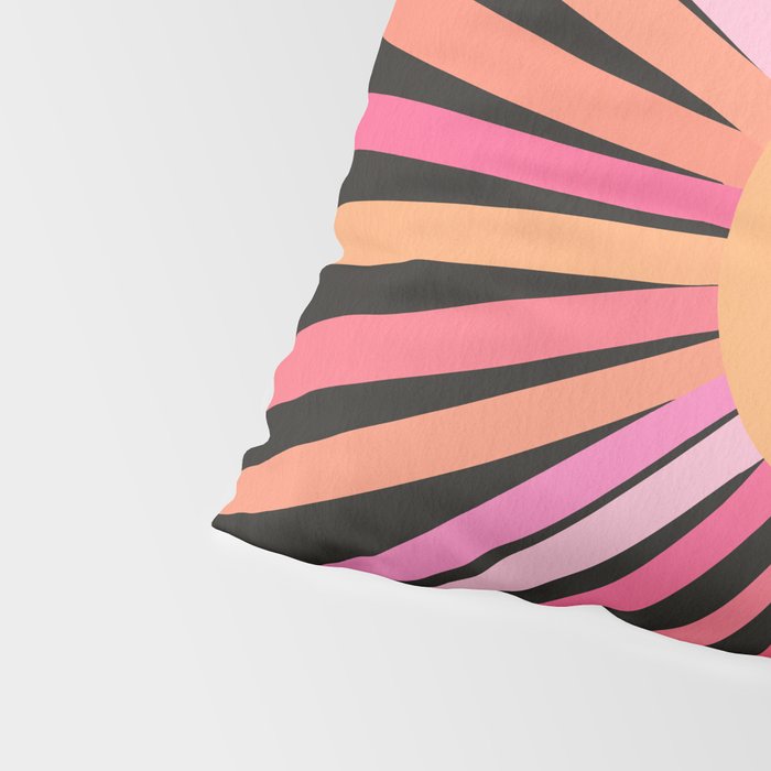Sunshine - Pink on Charcoal Pillow Sham Gallery Image 4