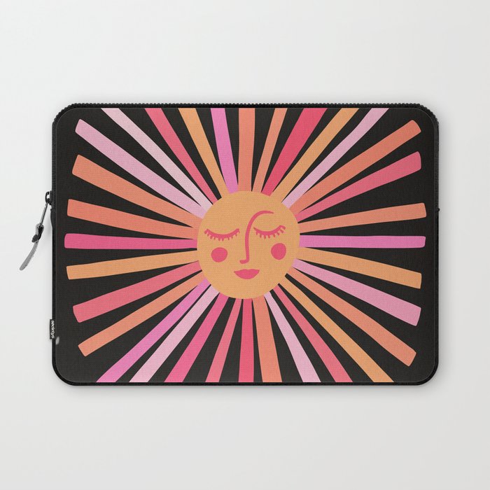 Sunshine - Pink on Charcoal Laptop Sleeve Gallery Image 1
