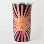 Sunshine - Pink on Charcoal Travel Mug Gallery Image 1