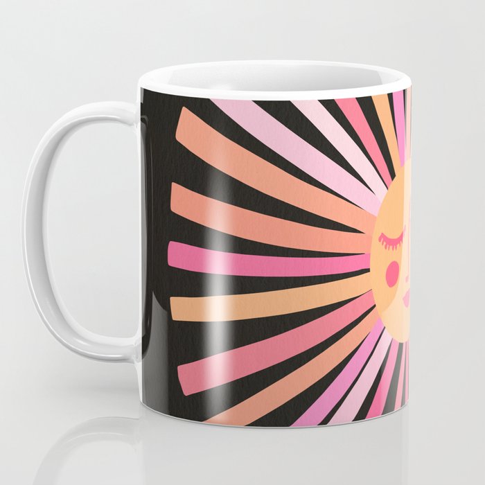 Sunshine - Pink on Charcoal Coffee Mug Gallery Image 3