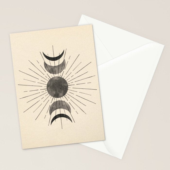 Boho sun and moon Stationery Card Gallery Image 2