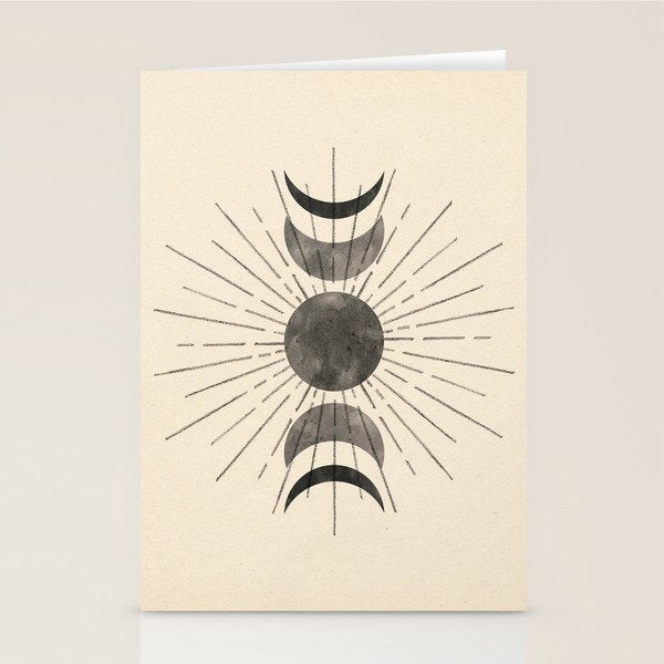 Boho sun and moon Stationery Card Gallery Image 1