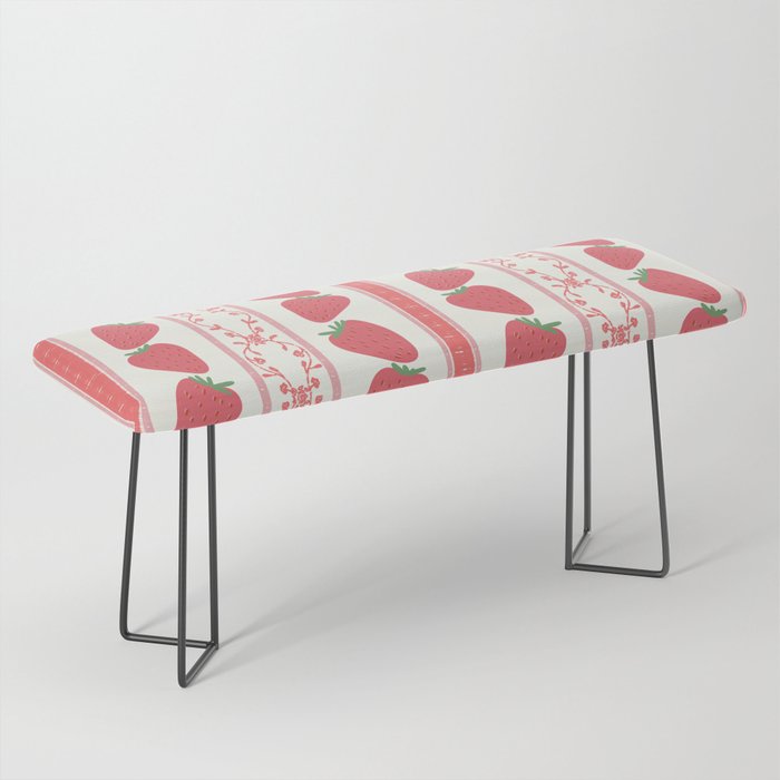 Strawberries Red Stripes  Bench Gallery Image 1