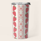 Strawberries Red Stripes  Travel Mug Gallery Image 2