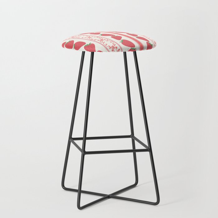 Strawberries Red Stripes  Stool Gallery Image 1