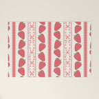 Strawberries Red Stripes  Welcome Mat Gallery Image 1