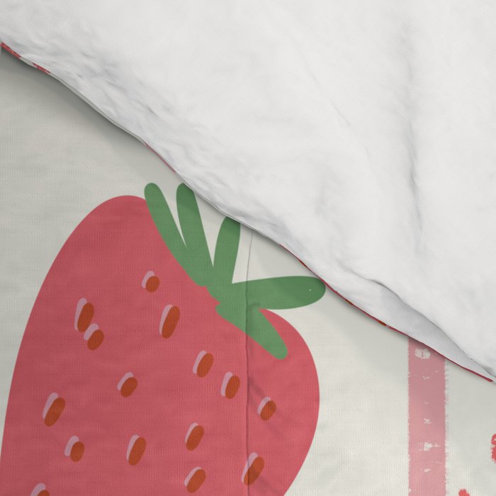 Strawberries Red Stripes  Comforter Gallery Image 4