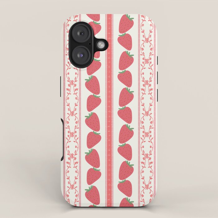 Strawberries Red Stripes  iPhone Case Gallery Image 1