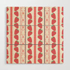 Strawberries Red Stripes  Wood Wall Art Gallery Image 1