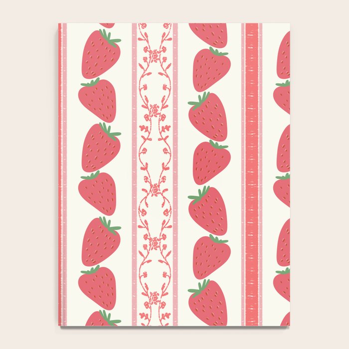 Strawberries Red Stripes  Notebook Gallery Image 4