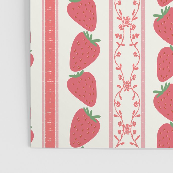 Strawberries Red Stripes  Poster Gallery Image 3