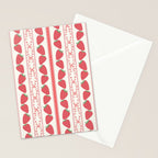 Strawberries Red Stripes  Stationery Card Gallery Image 2