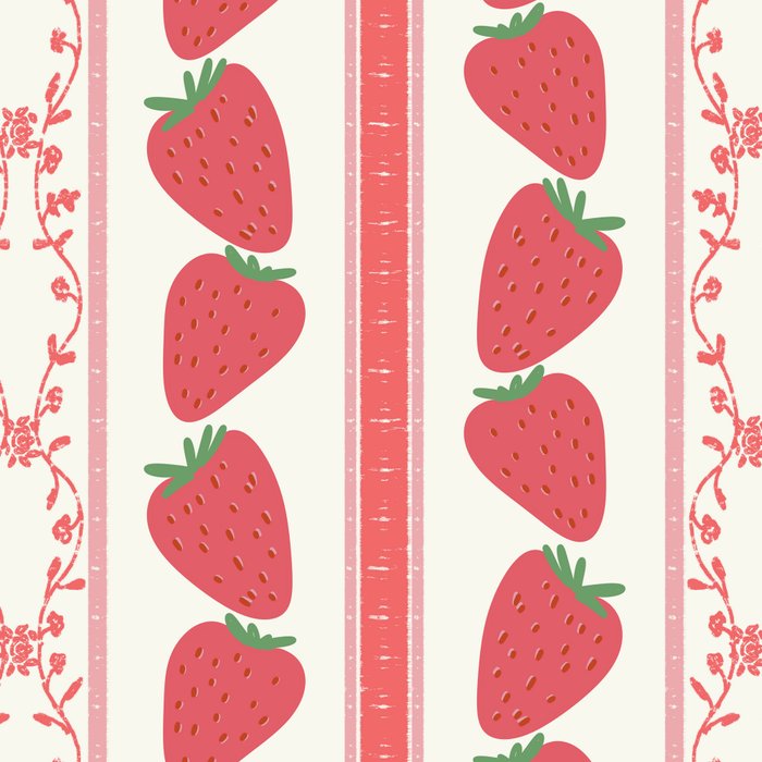 Strawberries Red Stripes  Coffee Mug Gallery Image 2