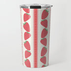Strawberries Red Stripes  Travel Mug Gallery Image 1