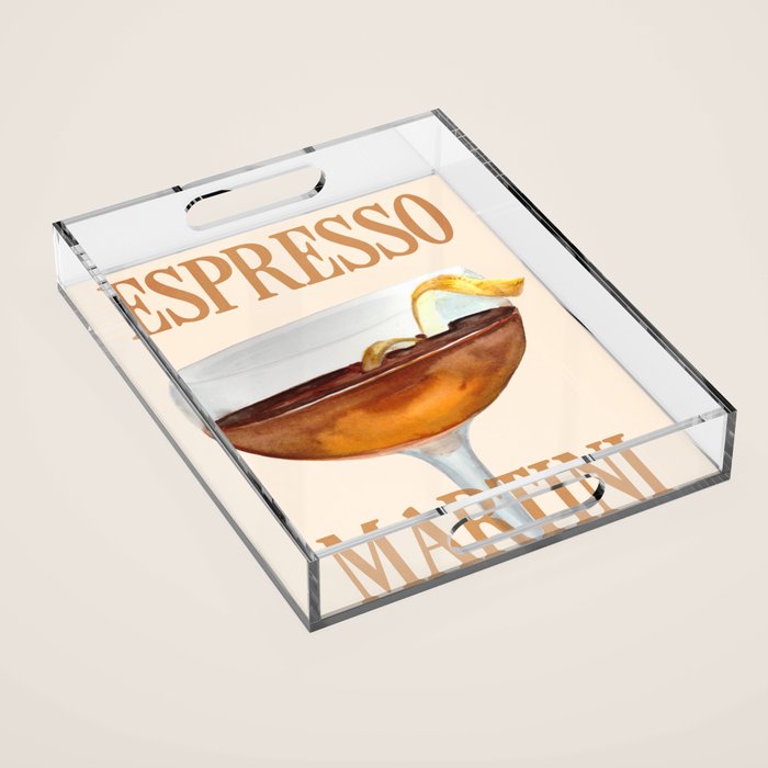 Espresso Martini: Retro Classic Cocktail 04 Acrylic Tray Gallery Image 1