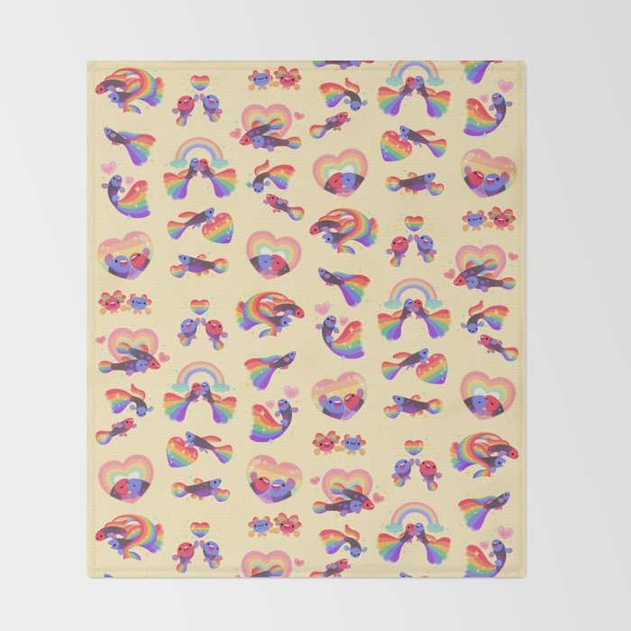 Rainbow guppy 3 Throw Blanket Gallery Image 2