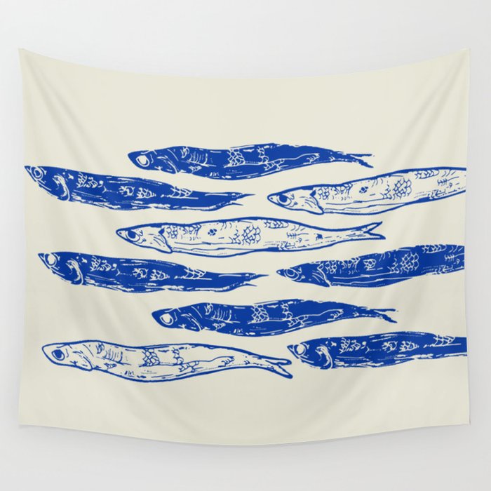 Sardines Art Wall Tapestry Gallery Image 4