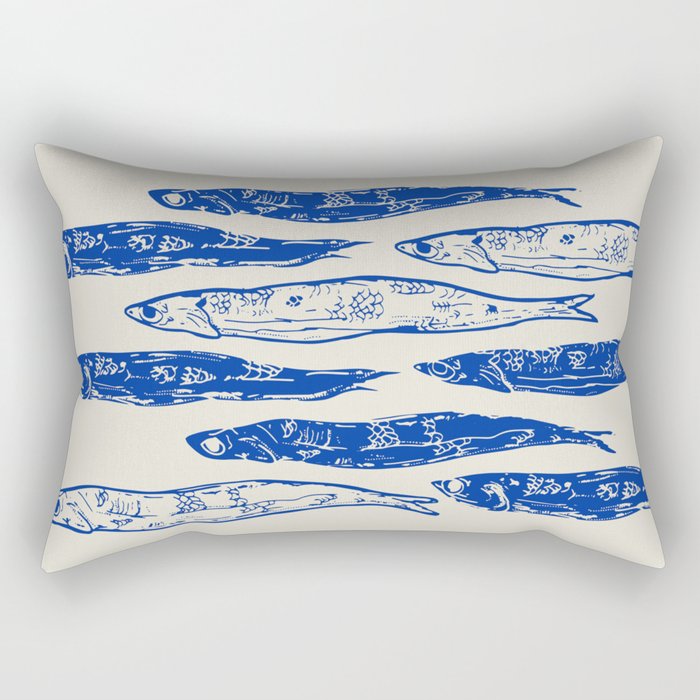 Sardines Art Rectangular Pillow Gallery Image 1