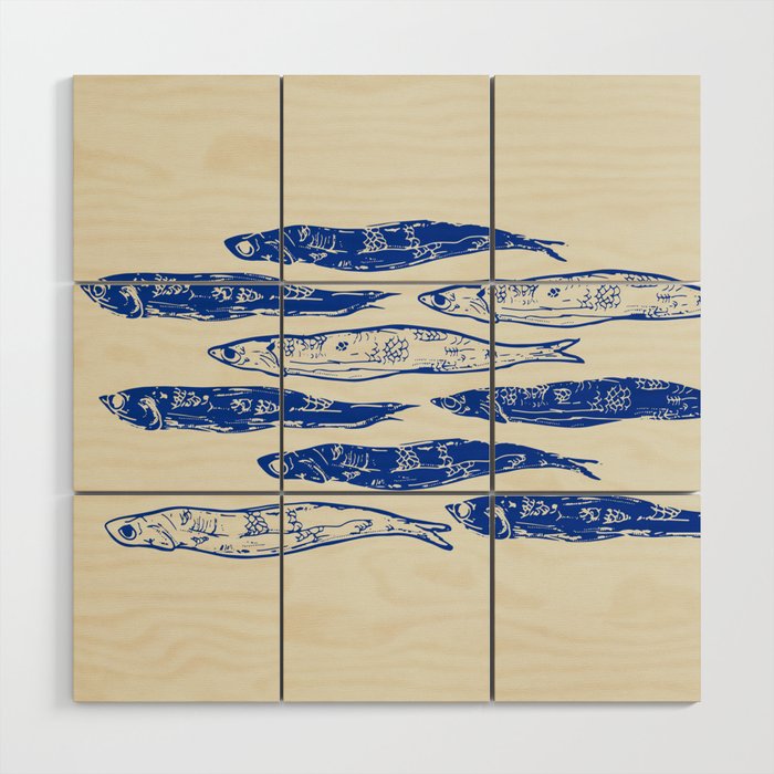 Sardines Art Wood Wall Art Gallery Image 1