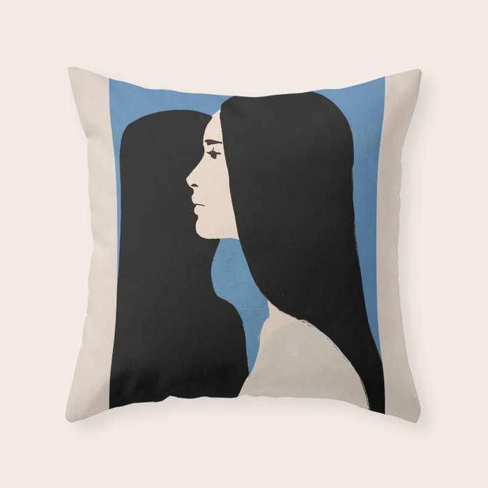 Girl Portrait 2 Throw Pillow Gallery Image 1