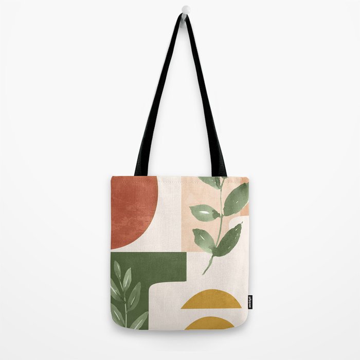 Abstract Shapes and Leaves Tote Bag Gallery Image 2