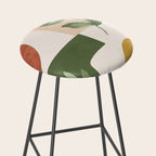 Abstract Shapes and Leaves Stool Gallery Image 2
