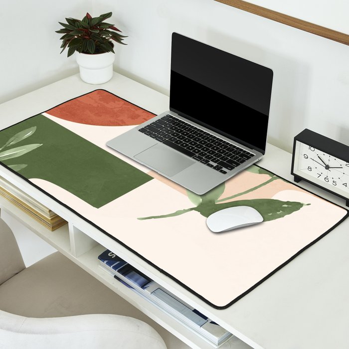 Abstract Shapes and Leaves Desk Mat Gallery Image 2