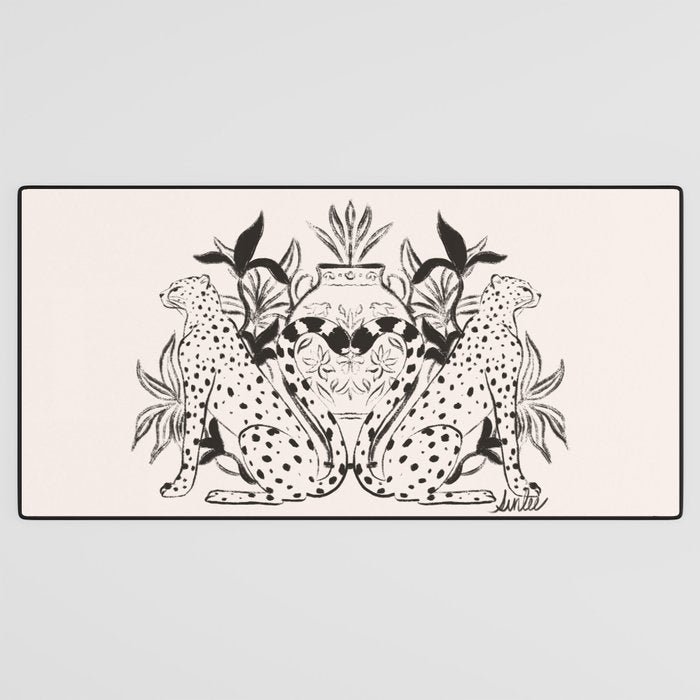 Cheetah Symmetry lines  Desk Mat Gallery Image 3