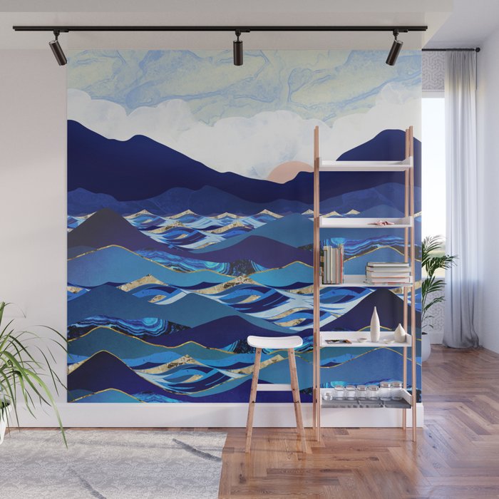 Ocean Blue Wall Mural Gallery Image 1