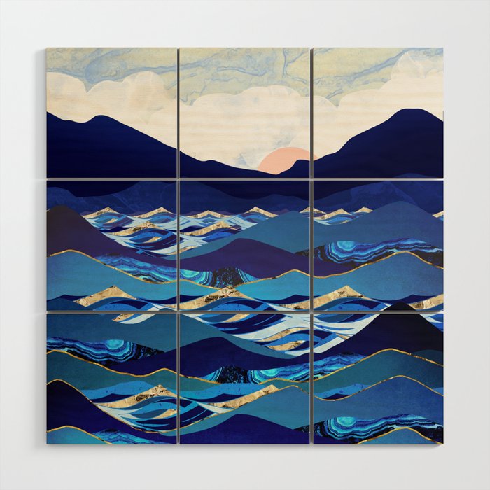 Ocean Blue Wood Wall Art Gallery Image 1