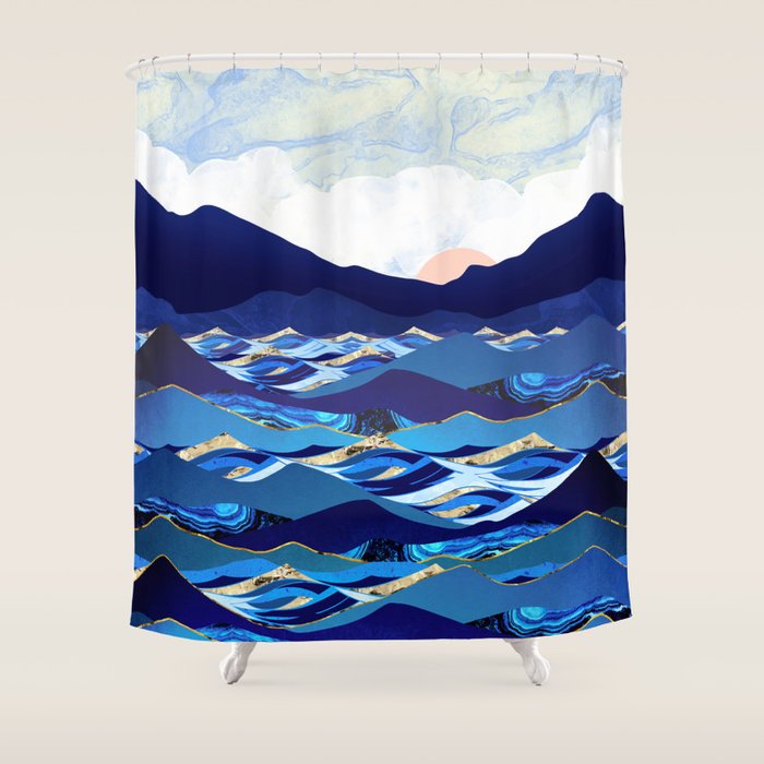 Ocean Blue Shower Curtain Gallery Image 1