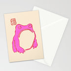 Pink Grumpy Frog Stationery Card Gallery Image 2
