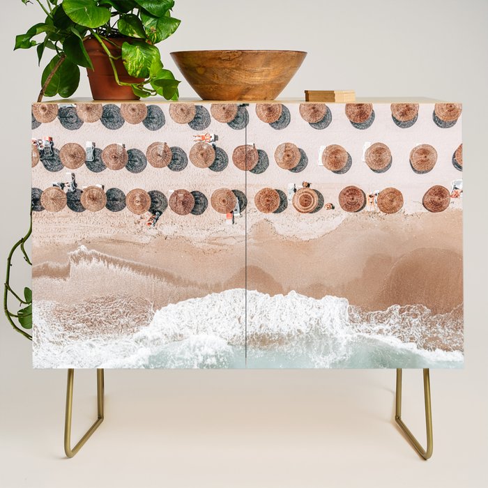 People On Beach, Aerial Drone Photography, Aerial Beach Sea, Ocean Wall Art Print, Summer Sea Vibes Art Print Credenza Gallery Image 1