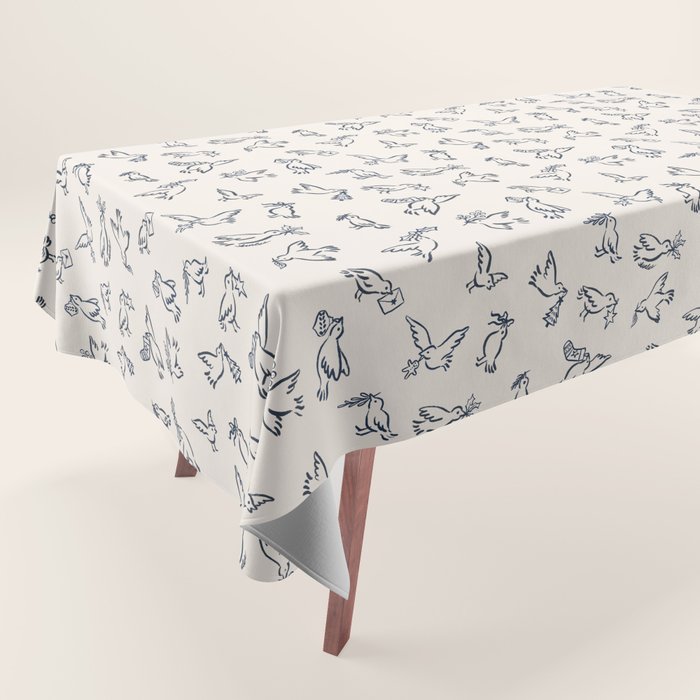 Christmas Messengers Ivory Tablecloth Gallery Image 1