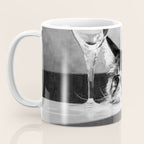 The Nightwatch Cat at the Absinthe bar black and white photograph / art photography Coffee Mug Gallery Image 3