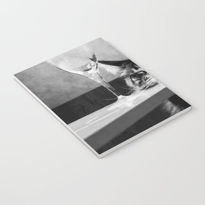 The Nightwatch Cat at the Absinthe bar black and white photograph / art photography Notebook Gallery Image 3